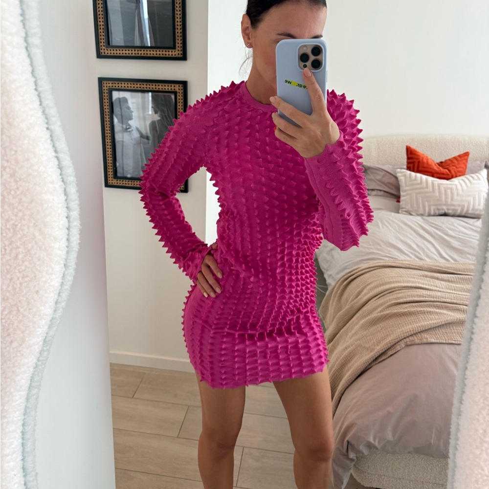 Pink Textured Women's Dress. H&M limited. New. Size S - Picture 8 of 15